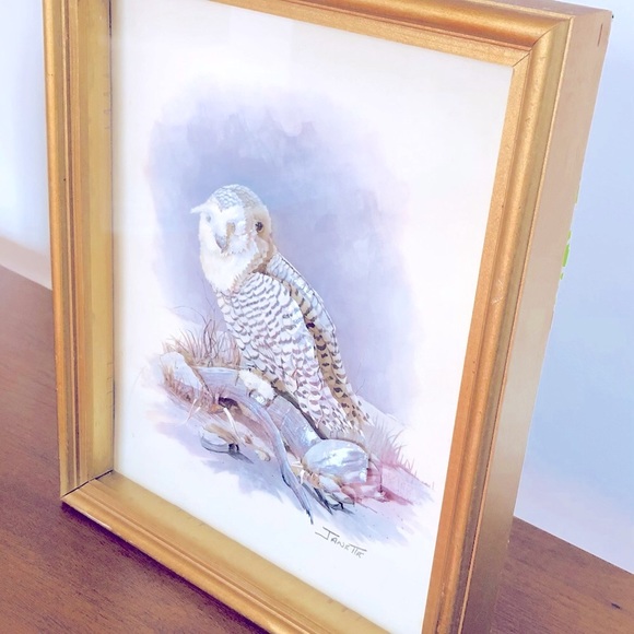 Original vintage art in gold wood frame - Picture 2 of 4